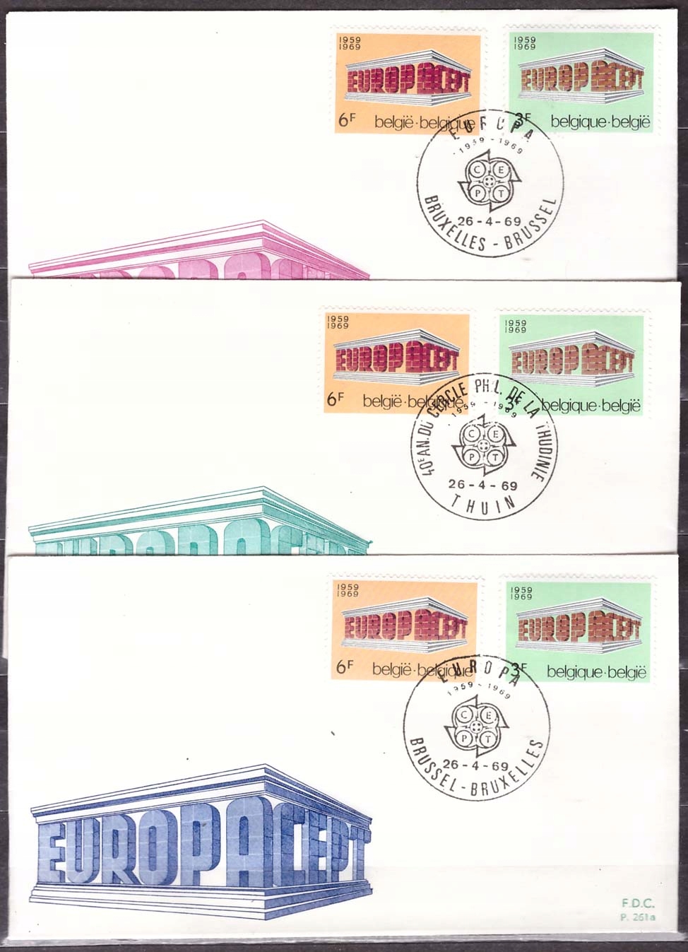 Belgia CEPT Europa koperty FDC 1969 (2)