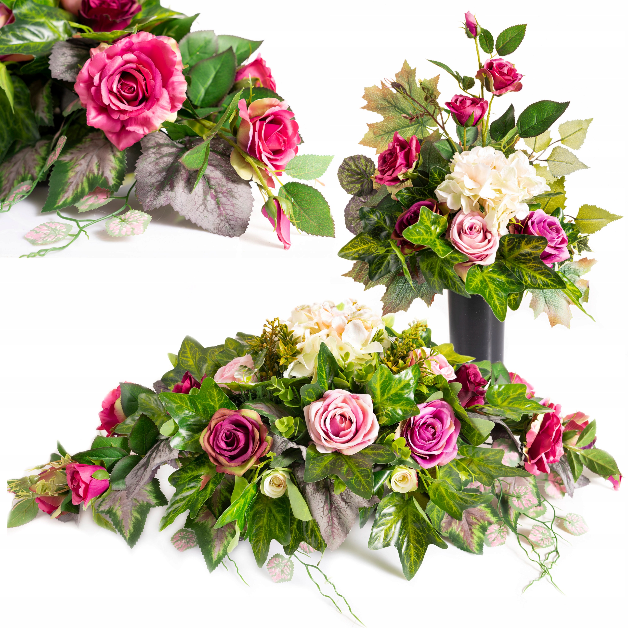 

Sztuczne kwiaty Stroik Na Grób Bukiet Zestaw Lux