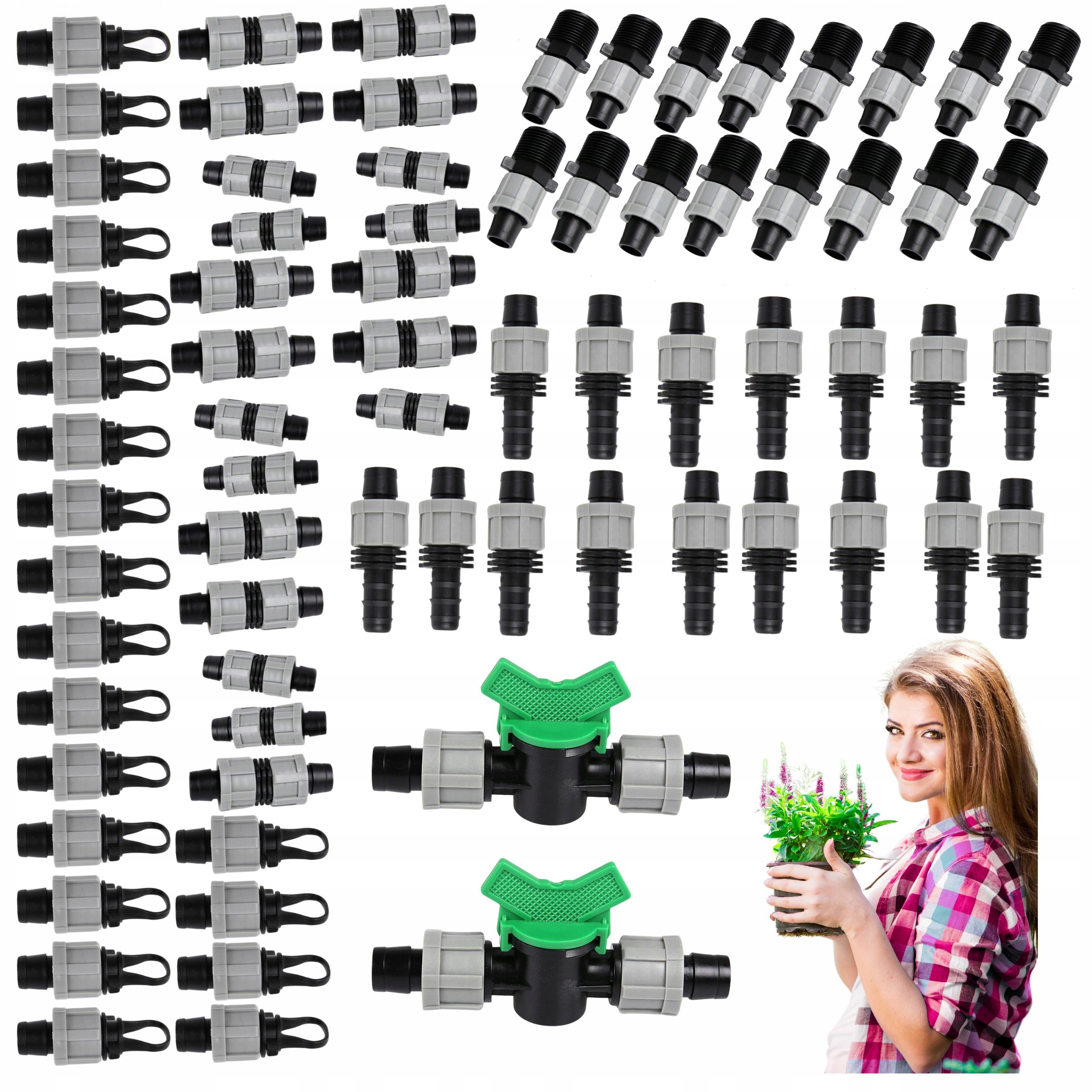Akcesoria 70 Sztuk Do Taśmy Kroplującej Nawadniającej Złączki Łączniki