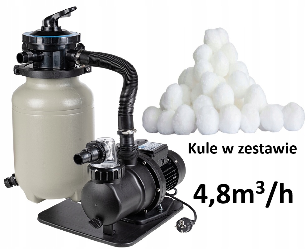 Pieskový filter pre malý bazén kúpeľnej vane gule na zasypanie filtra 4,8 m3/h
