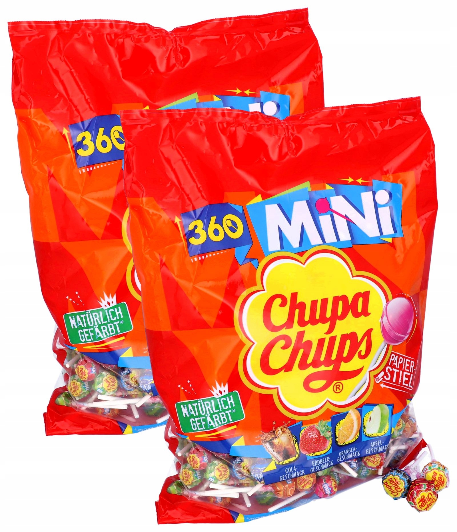 2 x Lízátka Chupa Chups Mini mix chutí Ovocné XXL