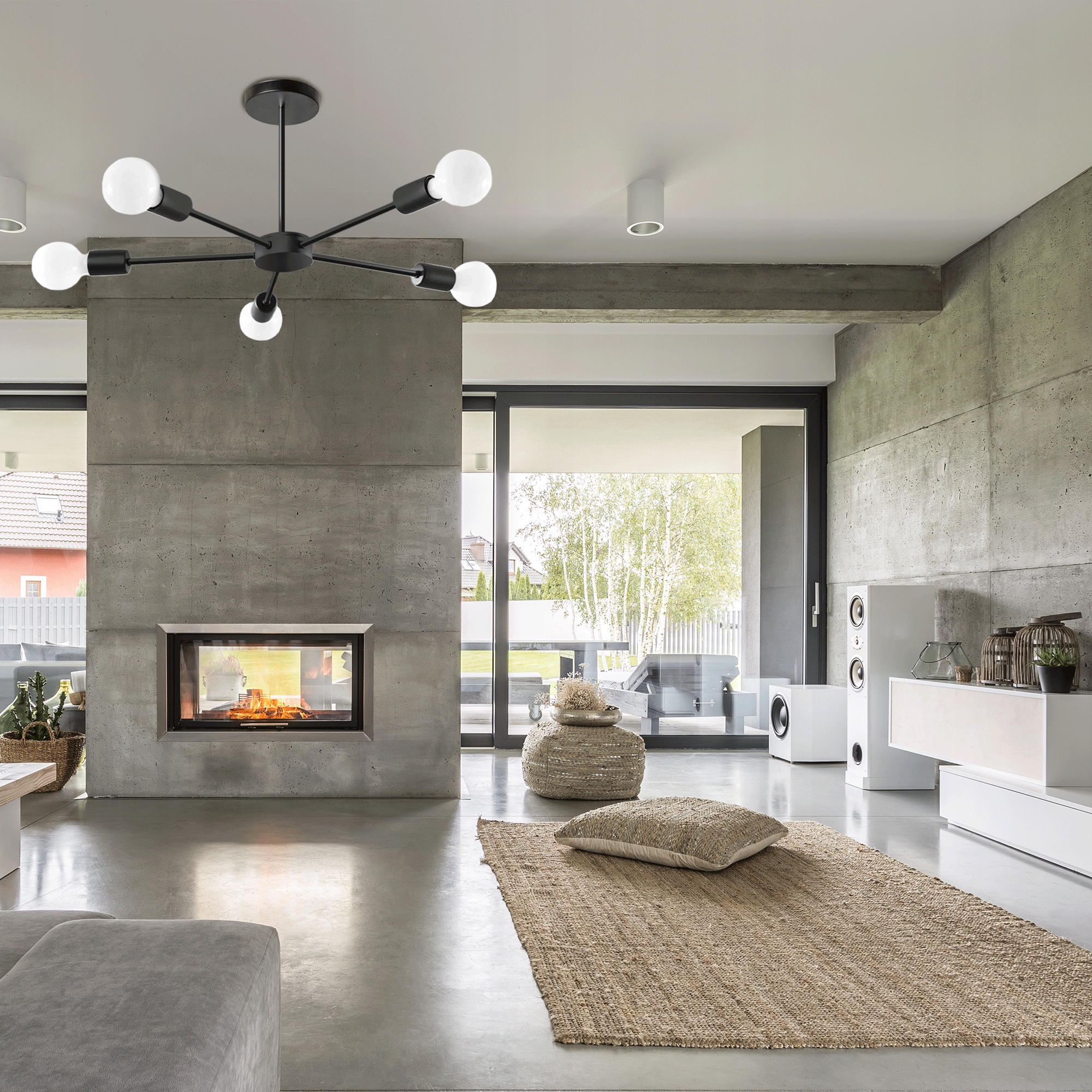 LAMPA SUFITOWA ŻYRANDOL PLAFON PAJĄK 5 CZARNA E27 Marka TOOLIGHT