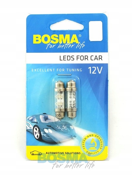 

Żarówka Led 12V 4XLED SV8,5 White 10X36 4xLED 2pcs