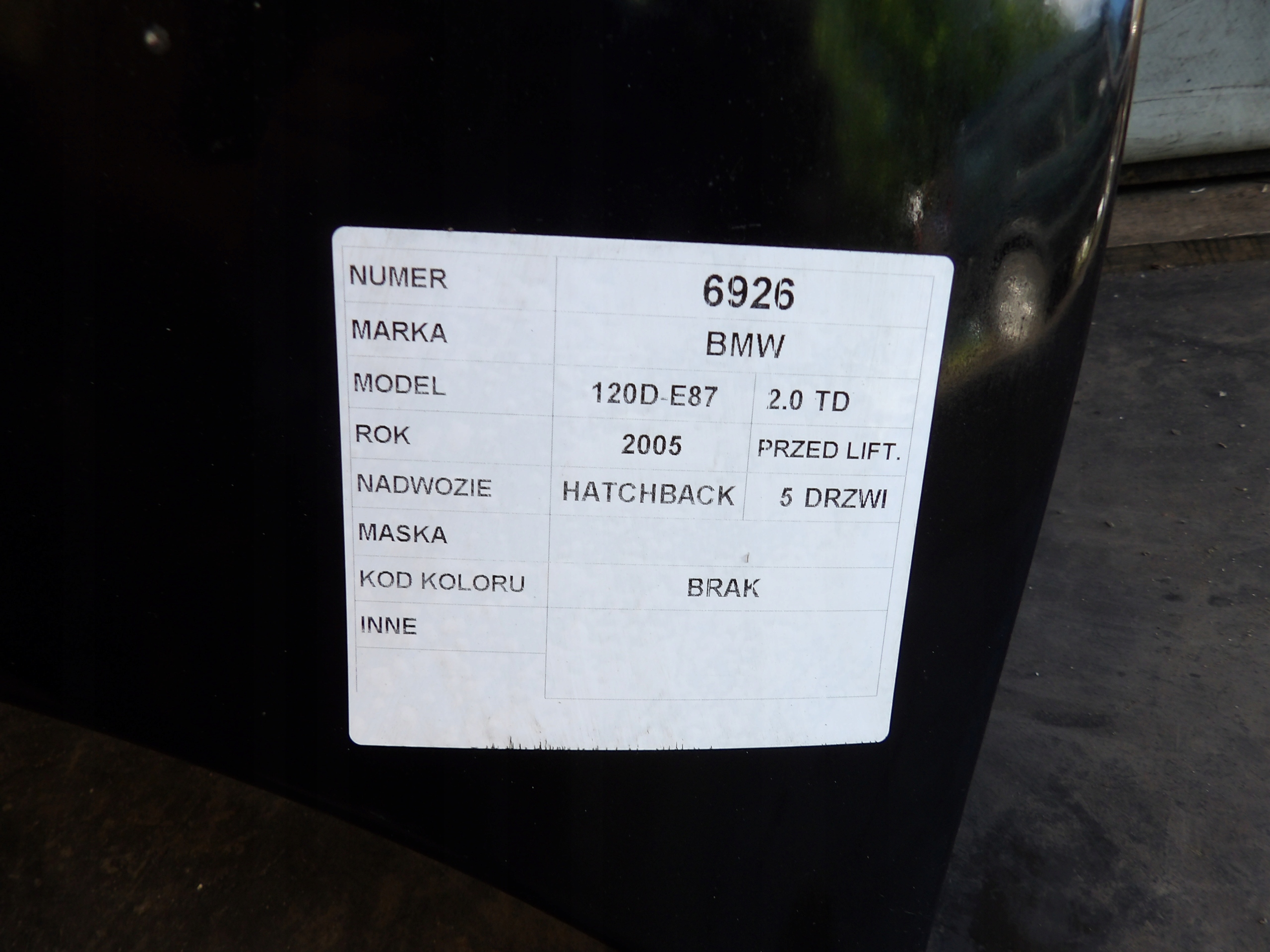 BMW 120D E87 COFANO 475/9