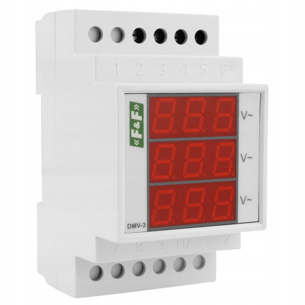 Voltmetr 3-fázový indikátor napětí 100-300 V DMV-3 F&f 1740