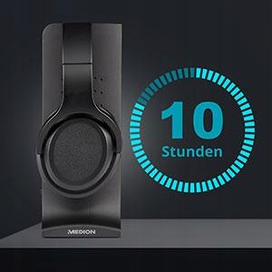 SŁUCHAWKI BEZPRZEWODOWE NAUSZNE STACJA NADAWCZA CZARNE RADIOWE 2,4GHz Kolor czarny