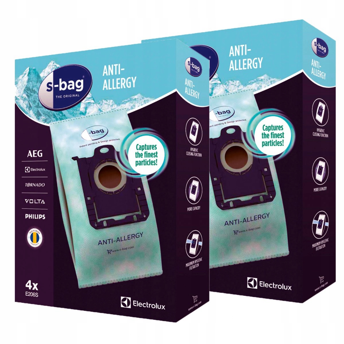 Worki S-bag do odkurzacza Hygiene Anti-Allergy antyalergiczne E206S 8 szt