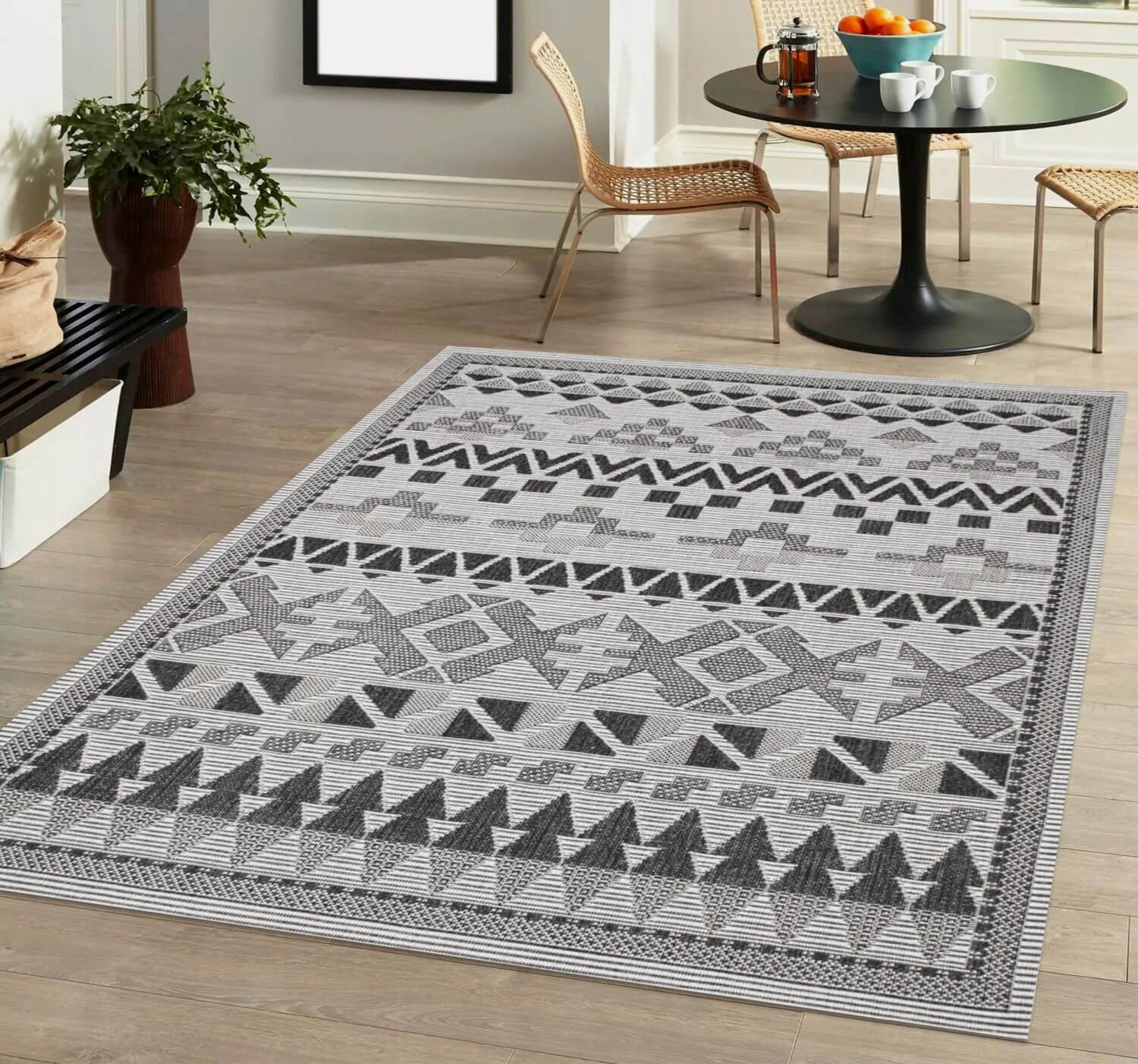 DYWAN ZEWNĘTRZNY TARASOWY OGRODOWY NA TARAS BALKON SZNURKOWY MATA 140X190 Kolor szary