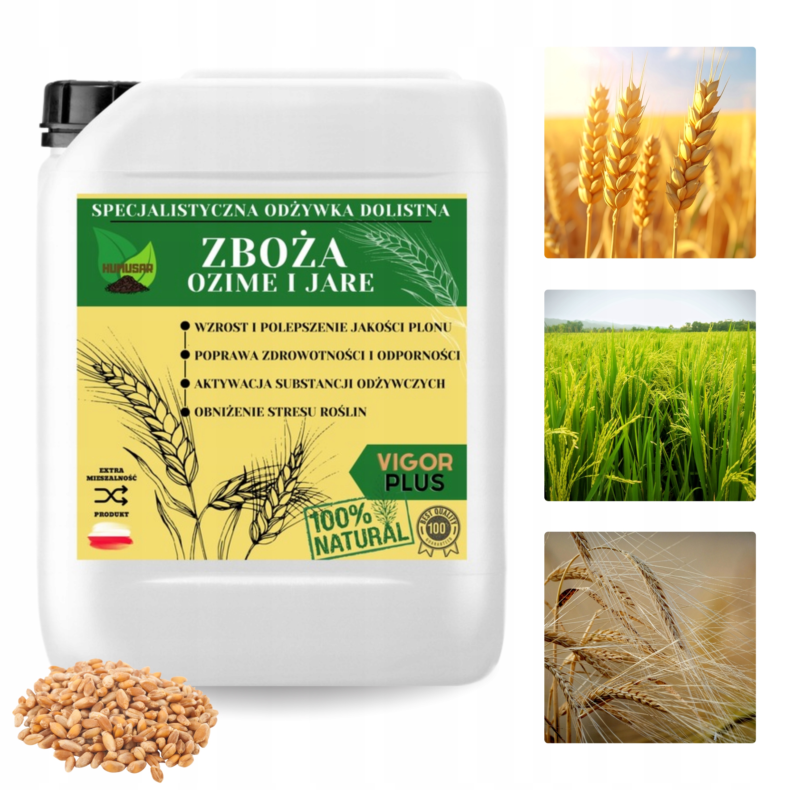 Vícesložkové hnojivo pro ozimé a jarní obiloviny Humusar Vigor Plus 10L