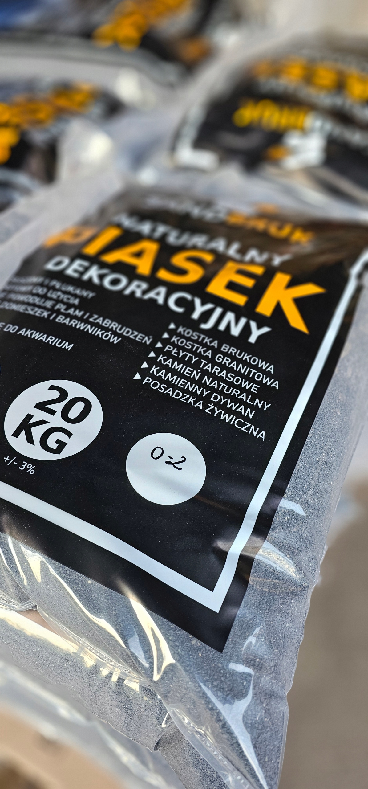 Suchy Piasek Bazaltowy Fuga Zasypka Grafit Do Kostki Brukowej 0-2 mm 1000KG