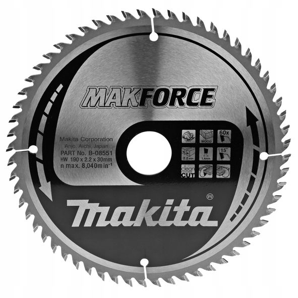 

Tarcza Dokładne Cięcie 190x30; 60Z Makita Mak Forc