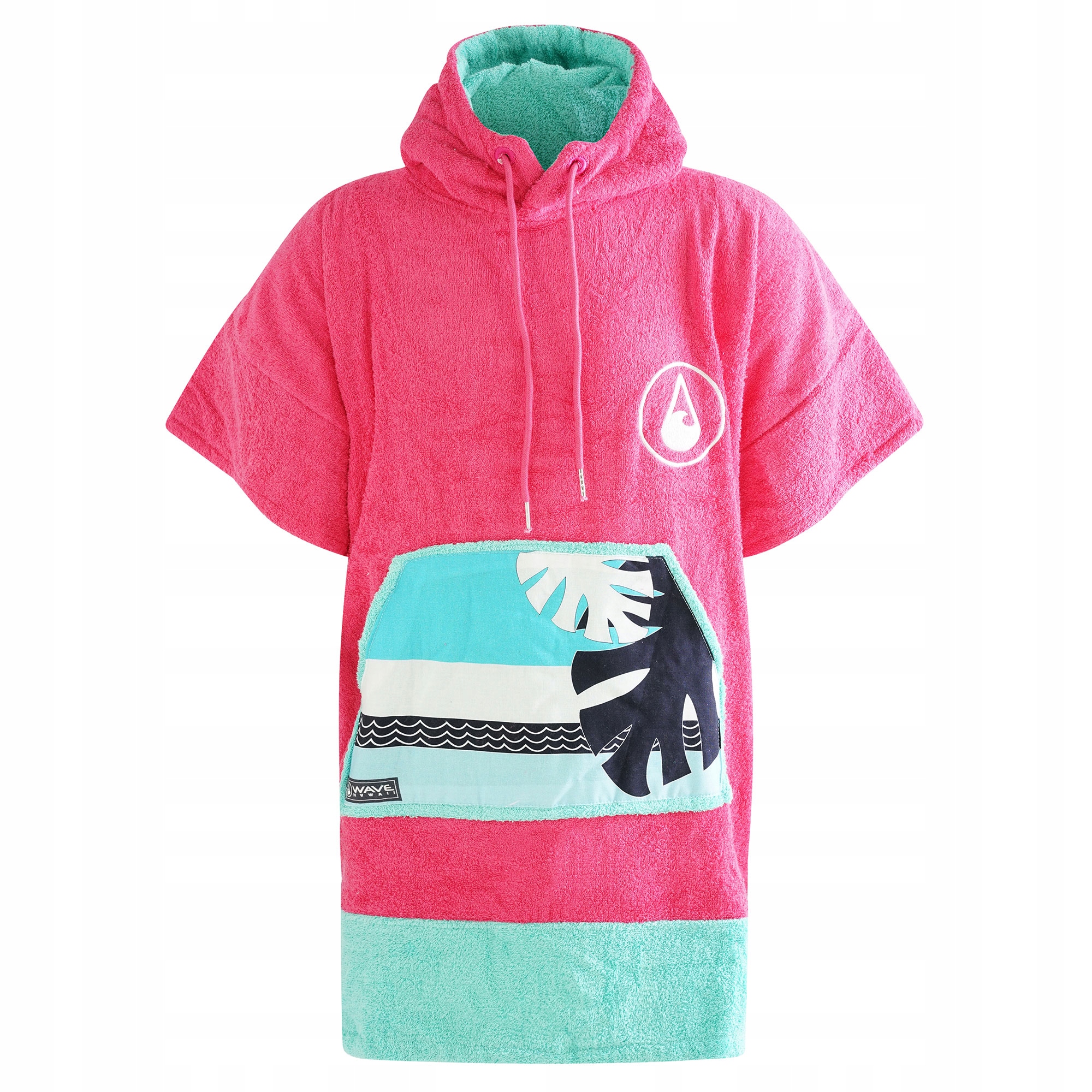WAVE HAVAII Welurowy Poncho Różowa Fala, S