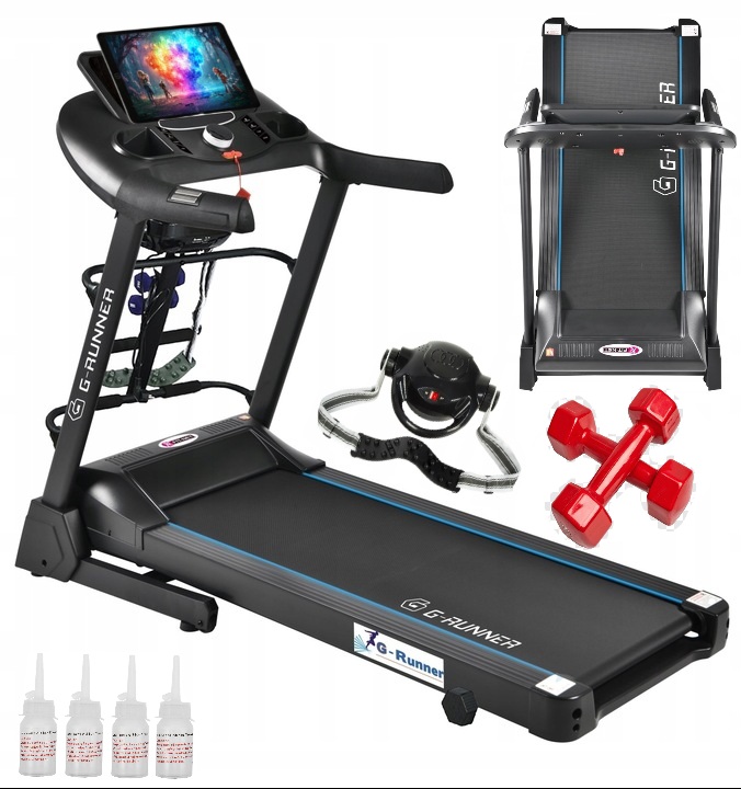 Bieżnia Elektryczna Domowa G-runner 690 Masażer Wznios Usb Mocna Do 140kg