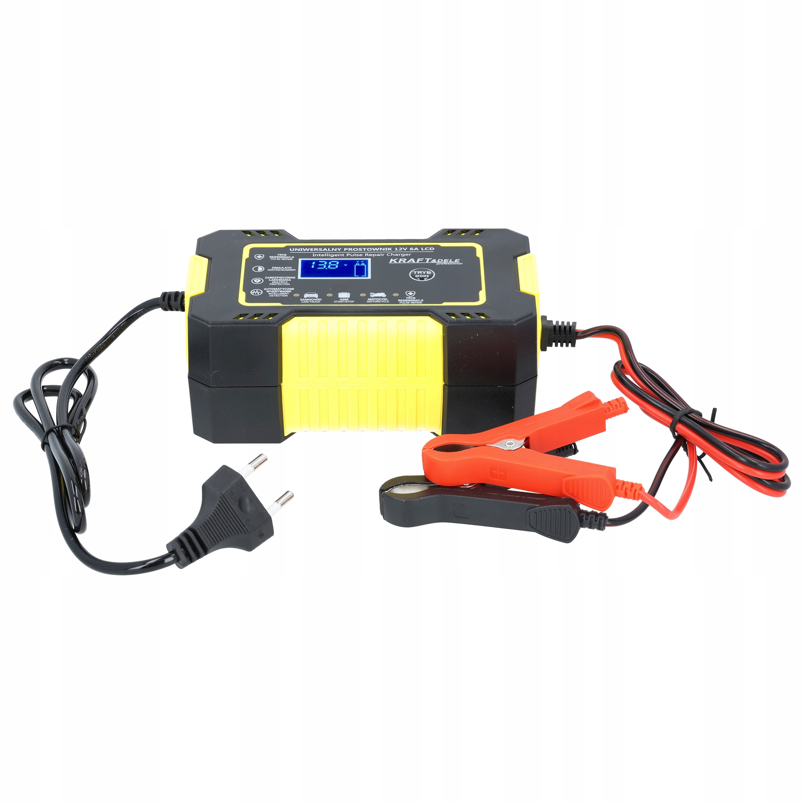 PROSTOWNIK AUTOMATYCZNY AKUMULATOROWY LCD 12V 6A Marka Kraft&Dele