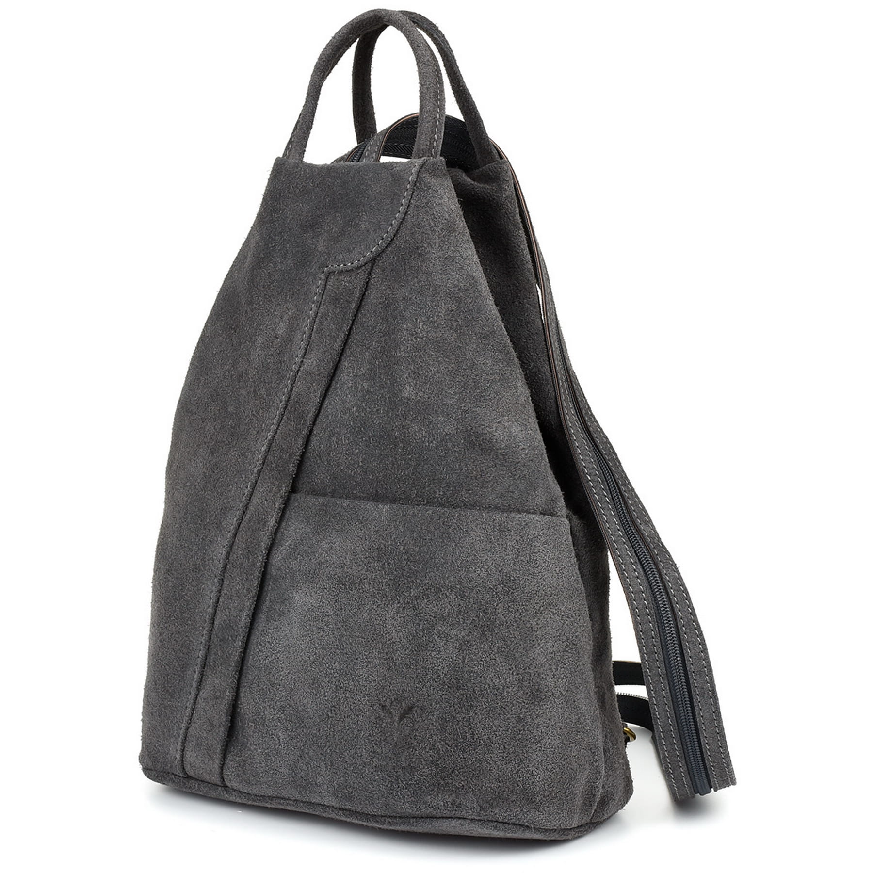 

Plecak damski zamszowy trójkątny na suwak C.szary