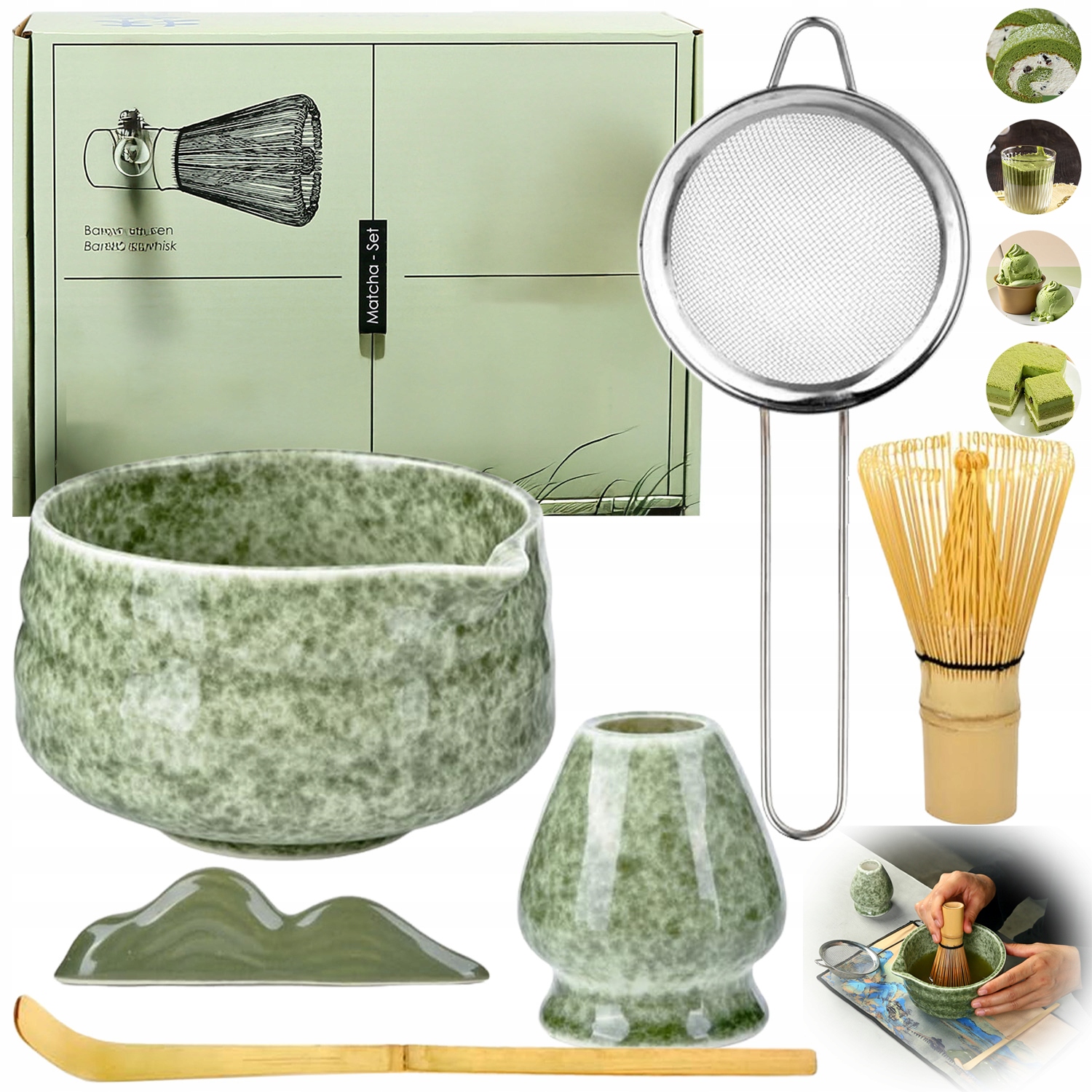 Levně Sada Na Matcha Čaj, Sada Metliček Matcha, S Metličkou Na Matchu 7V1