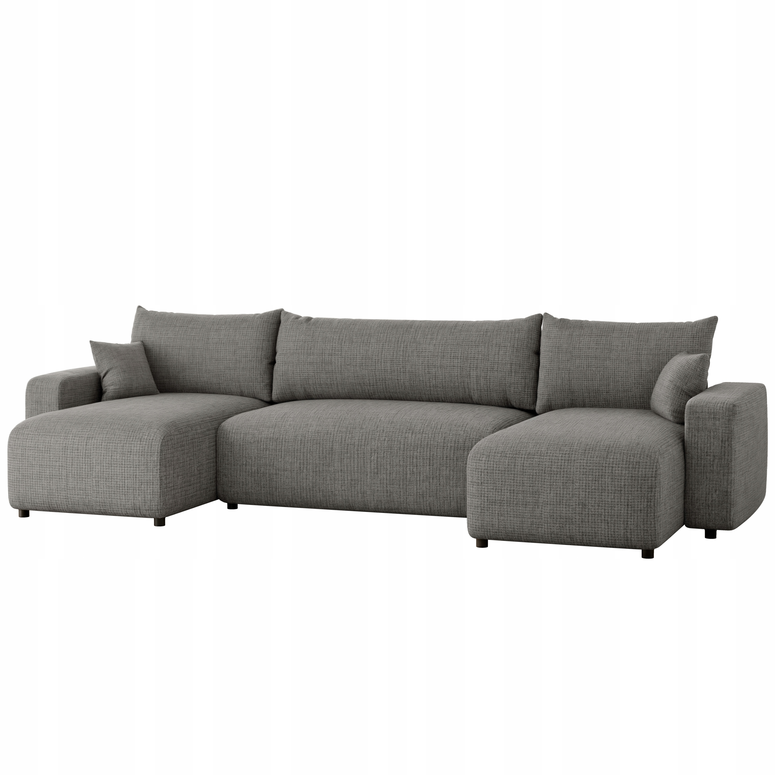 Čalouněný rohová sedací souprava U šedý Piano 318 cm, funkce spaní, kontejner