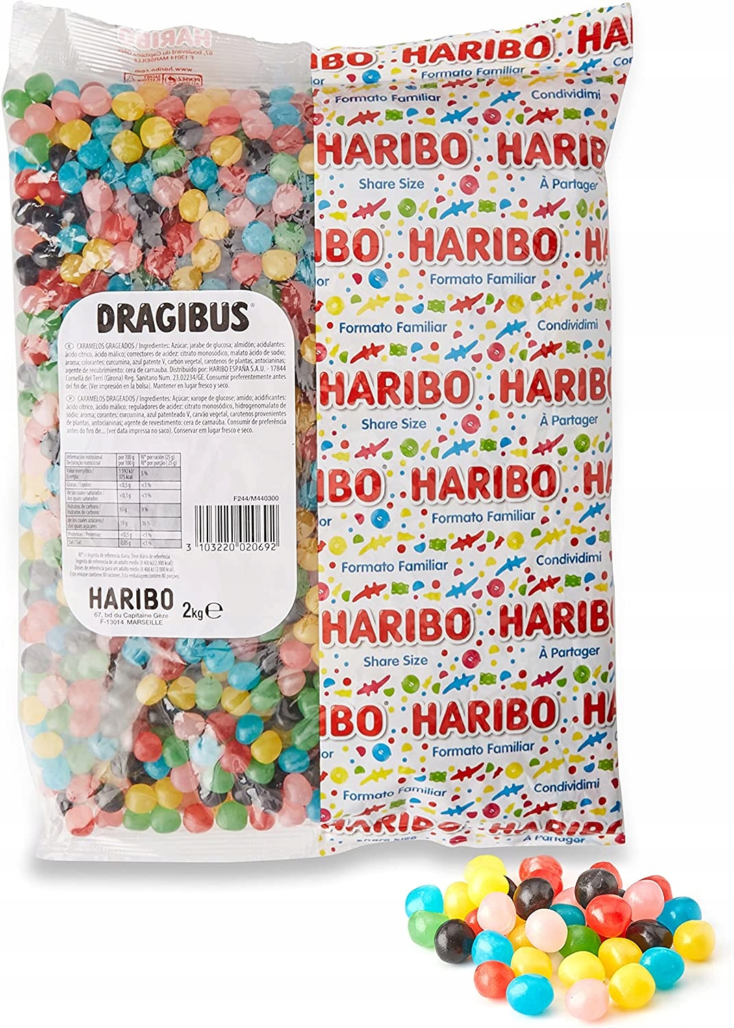 Haribo Dragibus Glified bonbóny želé bonbony 2 kg