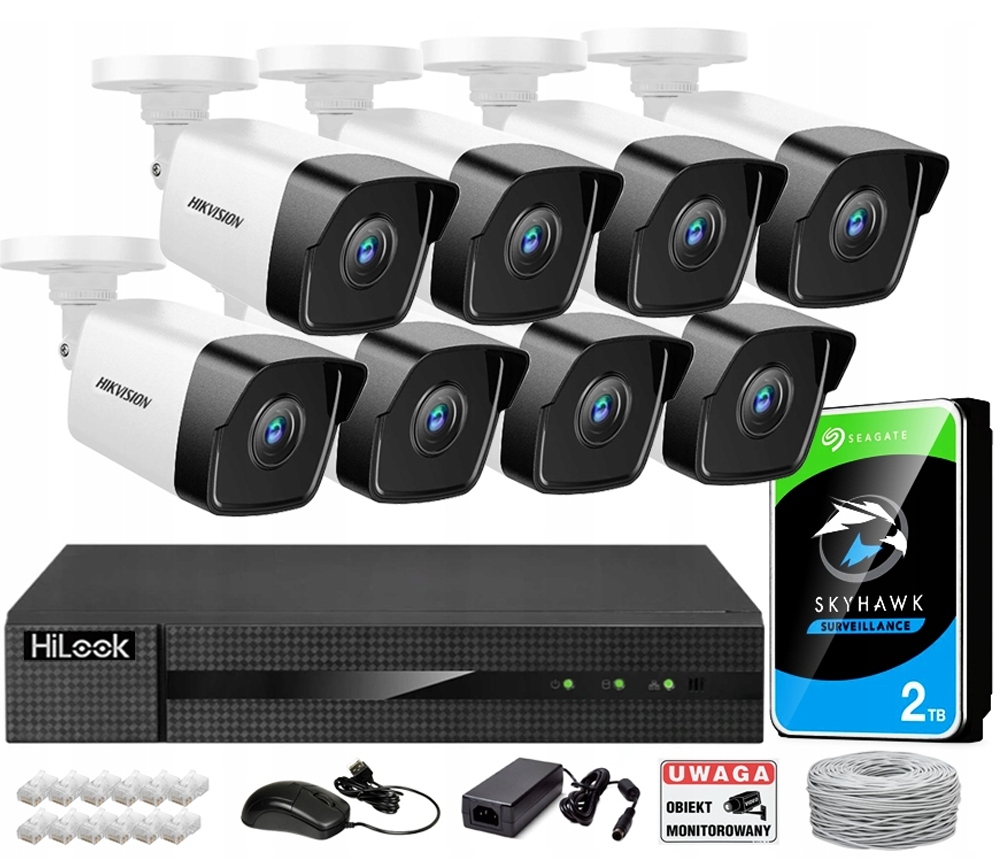 Externé monitorovanie 8 kamier 4Mp PoE 2TB IPCAM-B4