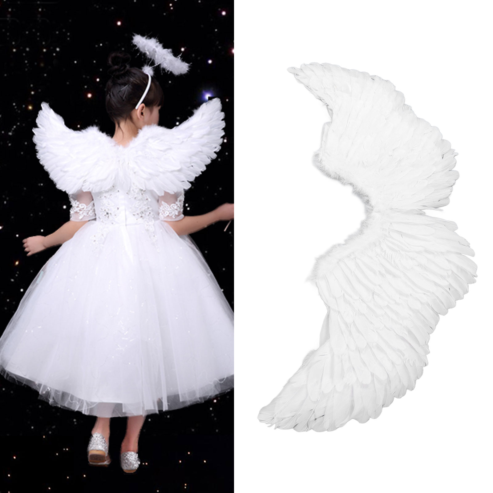 SKRZYDŁA ANIOŁA ANIOŁ PANIEŃSKI HALLOWEEN JASEŁKA STRÓJ PIÓRKA 105X45CM EAN (GTIN) 0637495452658