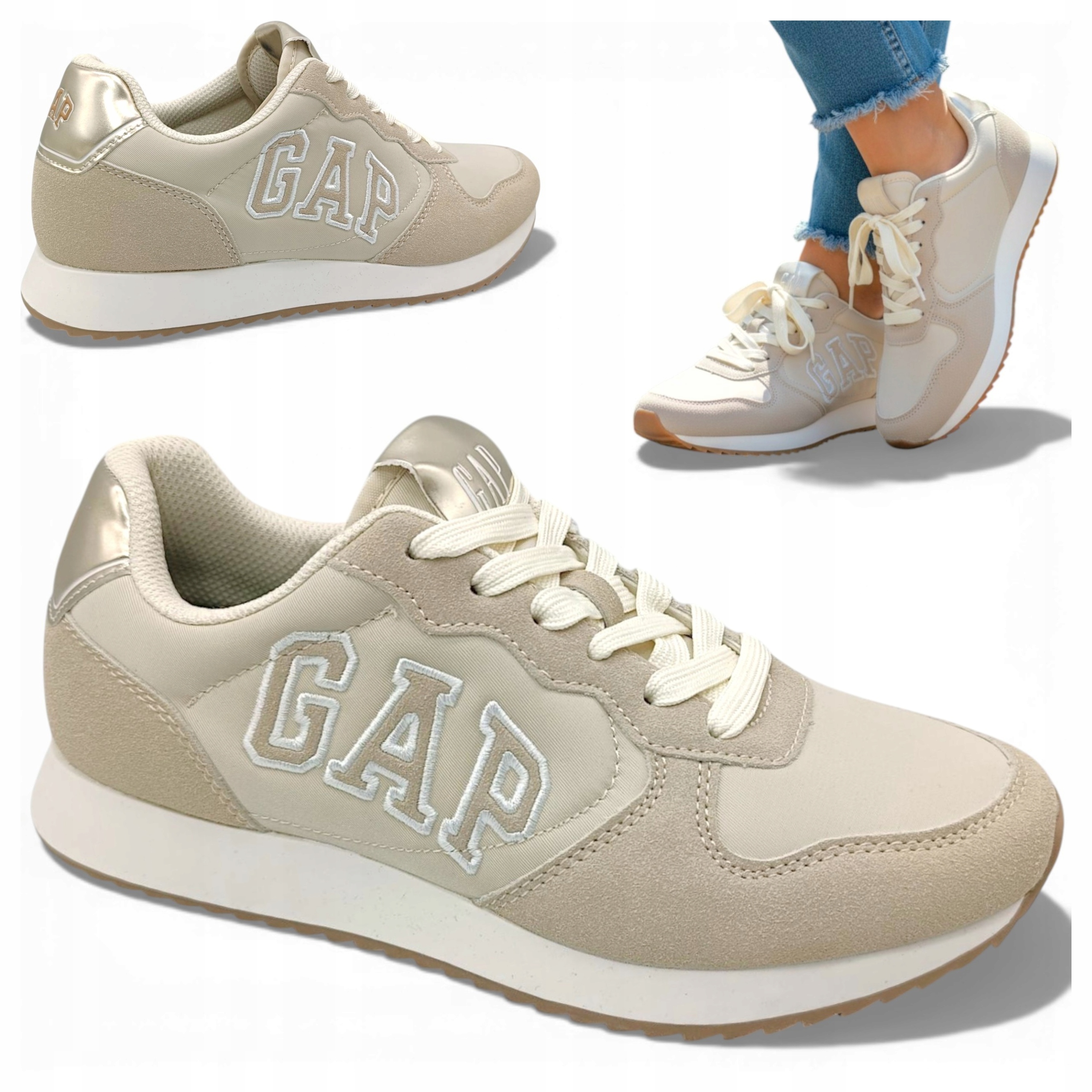 Gap 38 Dámské polobotky na platformě s vázáním Jarní boty Lehké tenisky