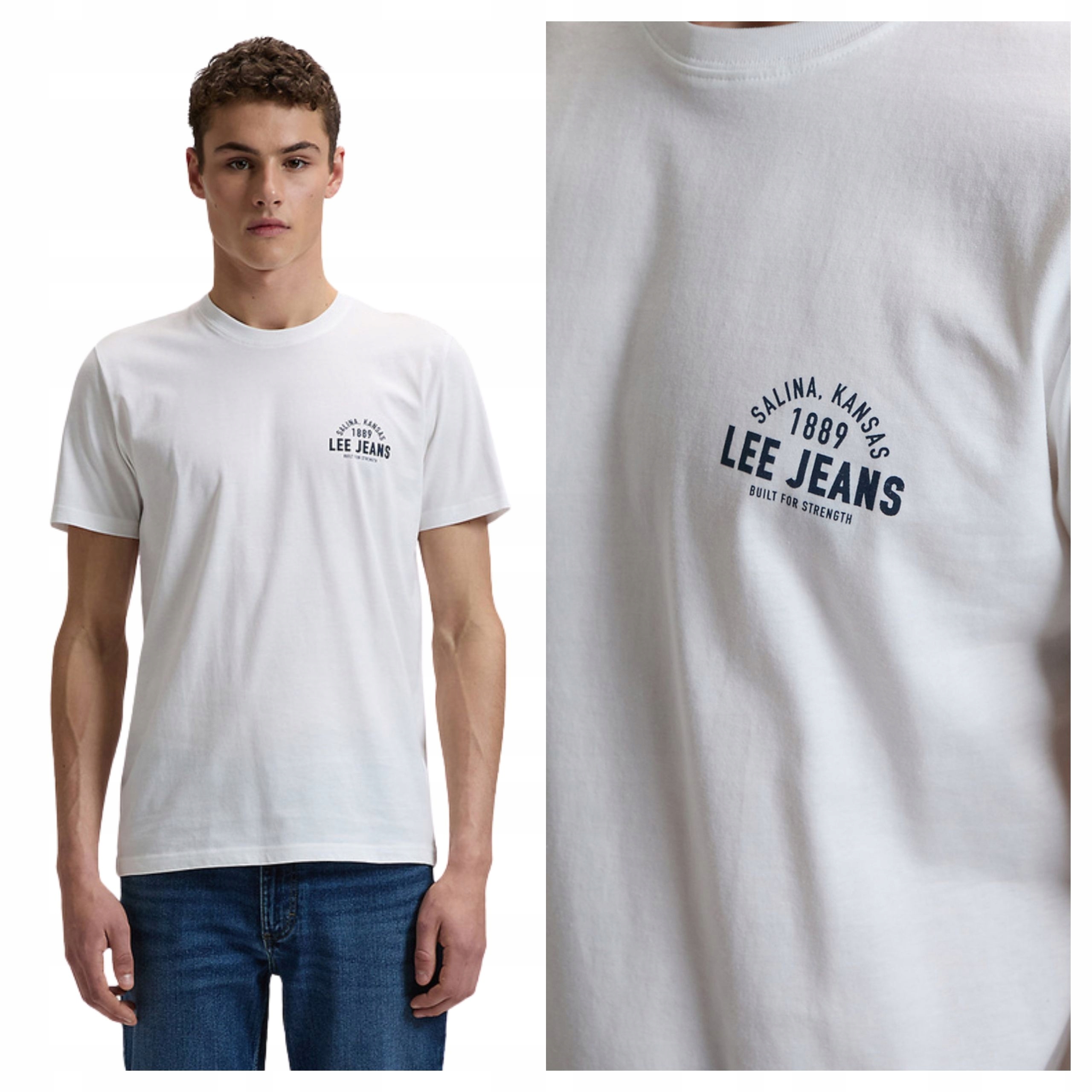 Tričko Pánské Lee Small Logo Tee Bavlněné Bílé Bavlněné S