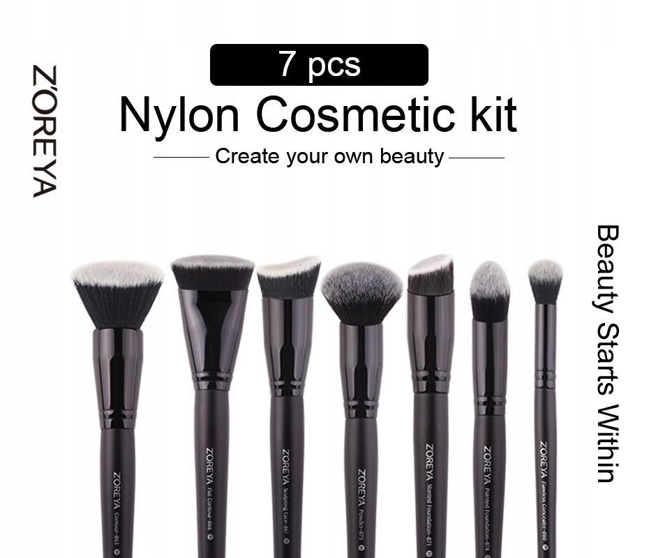 ZOREYA Black Makeup Brushes Set Eye Face Cosm Marka bez marki