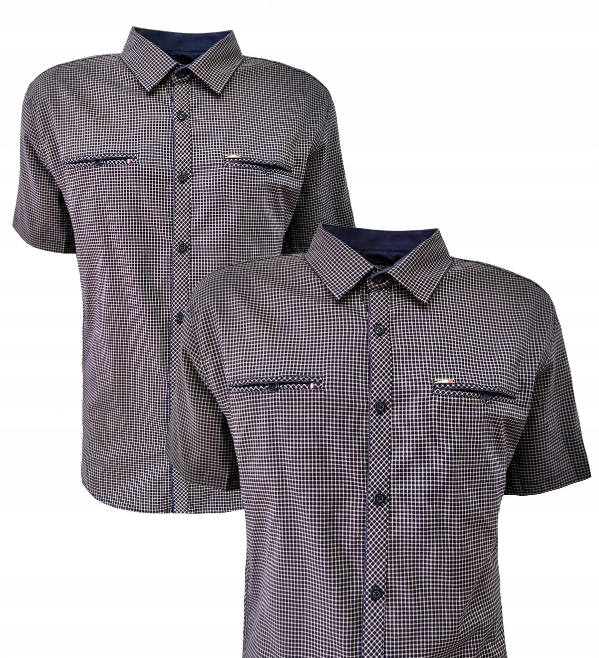 Pánská košile bavlna s kostkovaným vzorem L Hnědá Bagarda