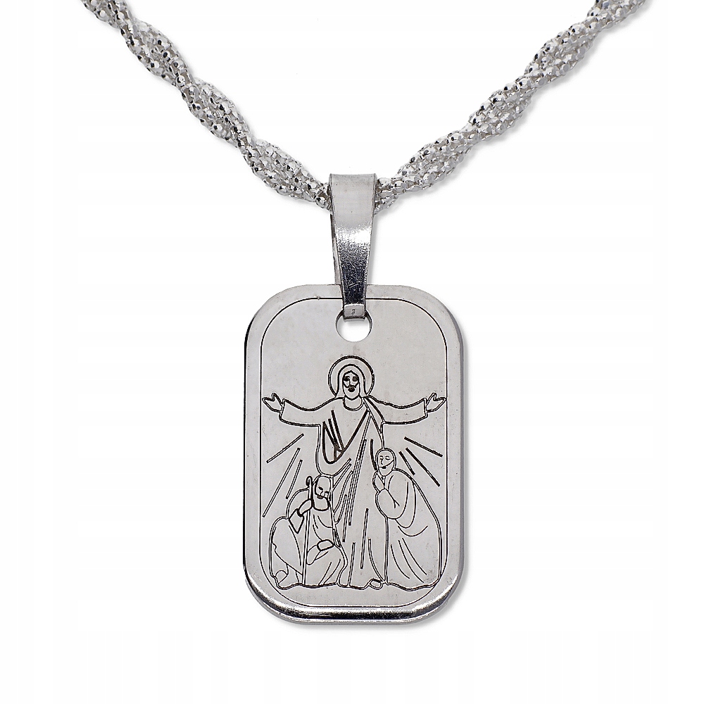 Medalik srebrny Ag925 z Jezusem i napisem