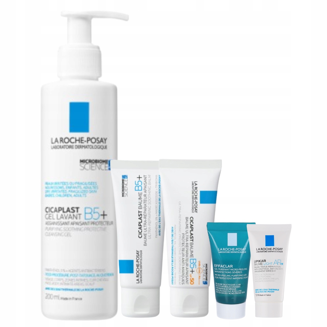 La Roche-Posay Cicaplast Balsam B5+,Krem SPF50 B5+,Żel Myjący kojący 200ml