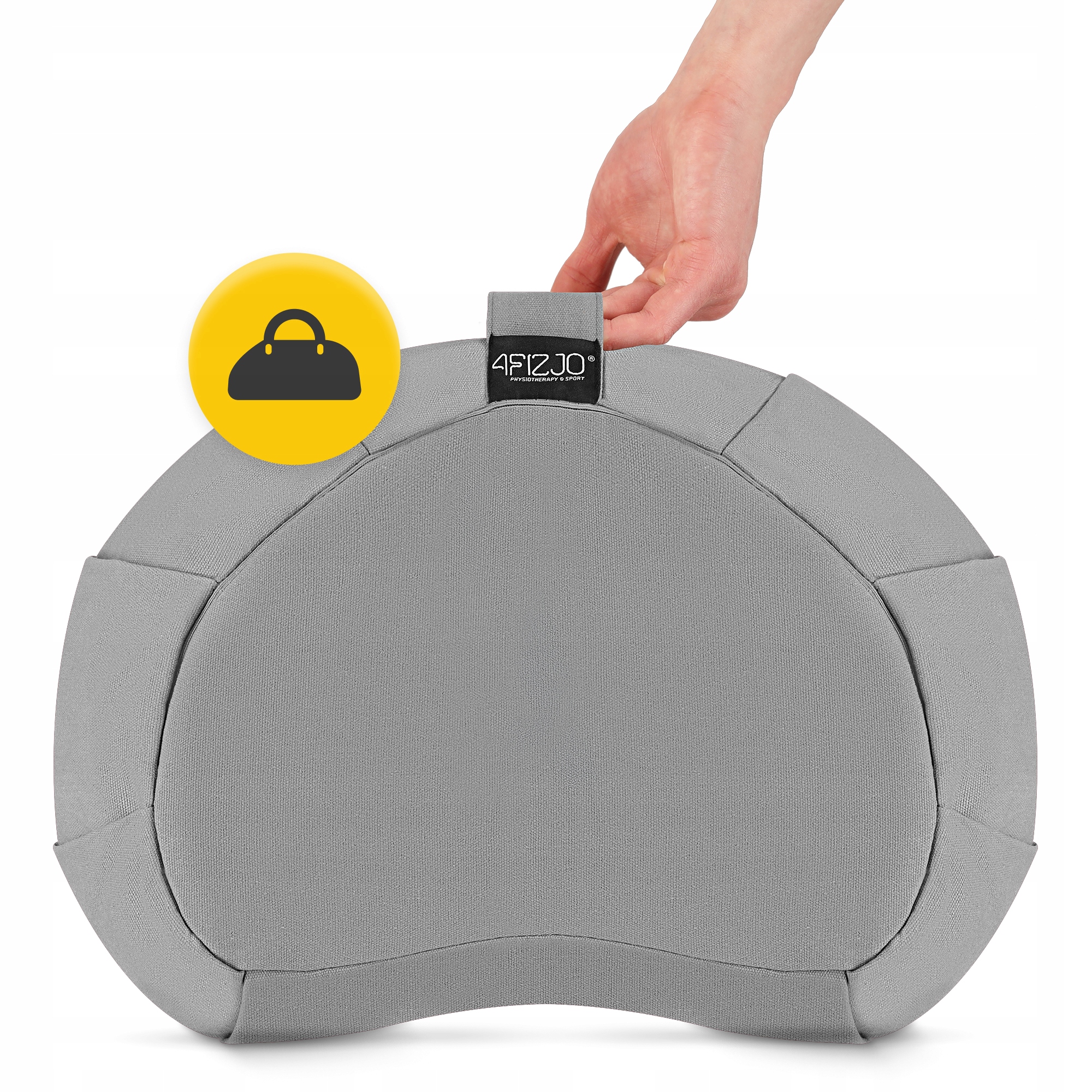 PODUSZKA DO MEDYTACJI JOGI Z GRYKĄ SIEDZISKO DO RELAKSU ZAFU PÓŁKSIĘŻYC Kolor srebrny szary