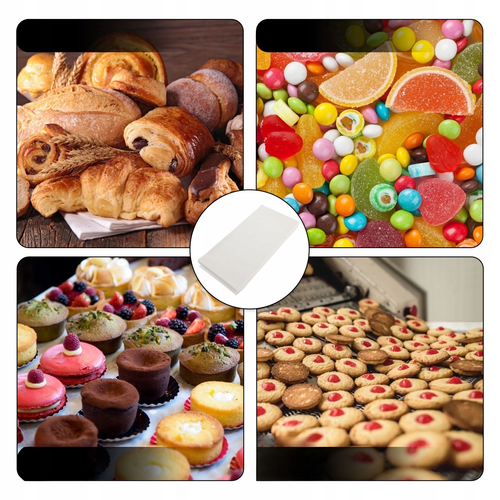 TOREBKI PAPIEROWE PÓŁPRZEZROCZYSTE TOREBKI NA PRZYsmaki PIEKARNIA Kod producenta 16542588