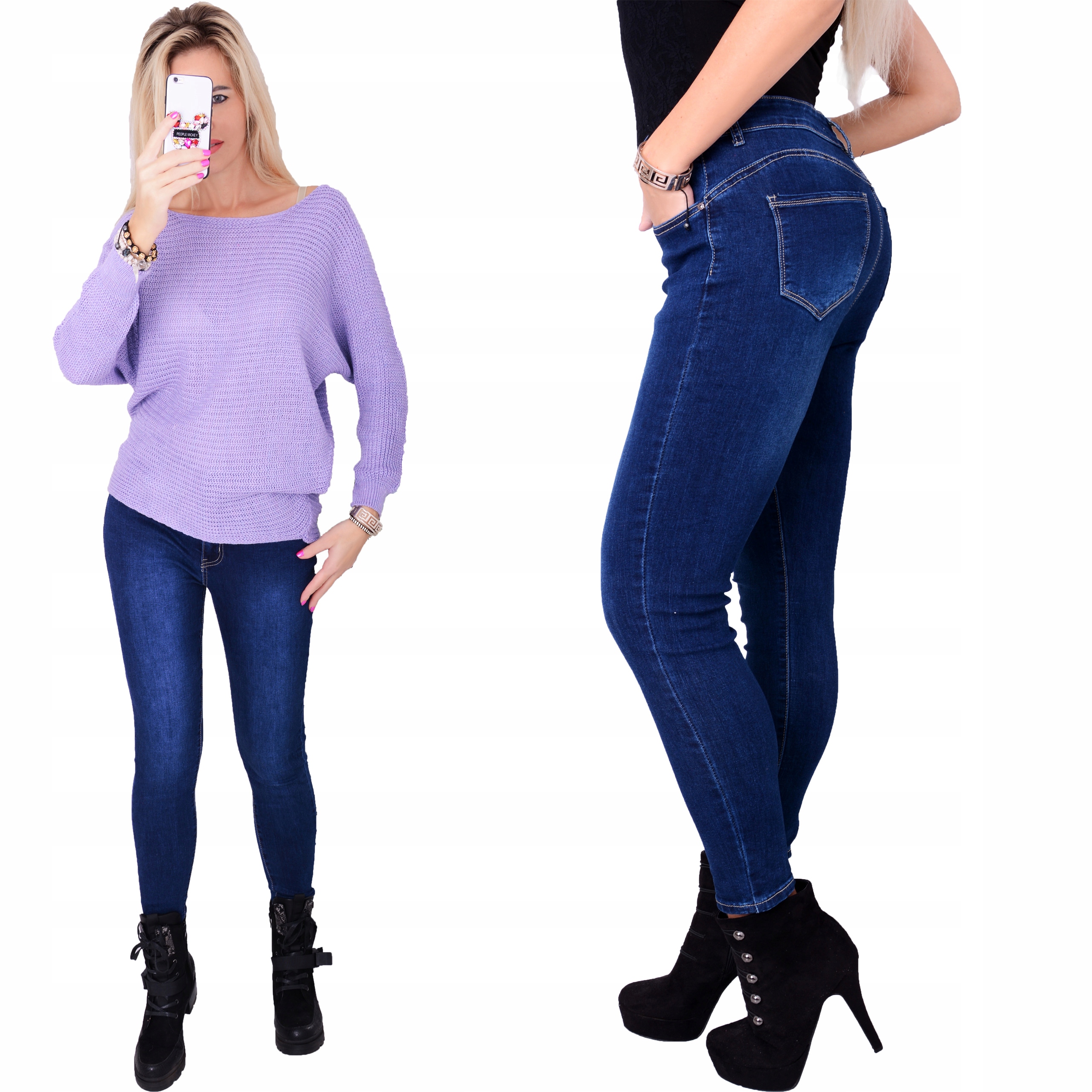 

Modne Jeansy Dżinsy Strecz Push Up Przetarcia 342A