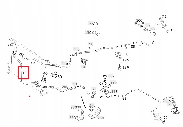 MERCEDES W211 Przewod olejowy skrzyni gorny OE Stan opakowania oryginalne