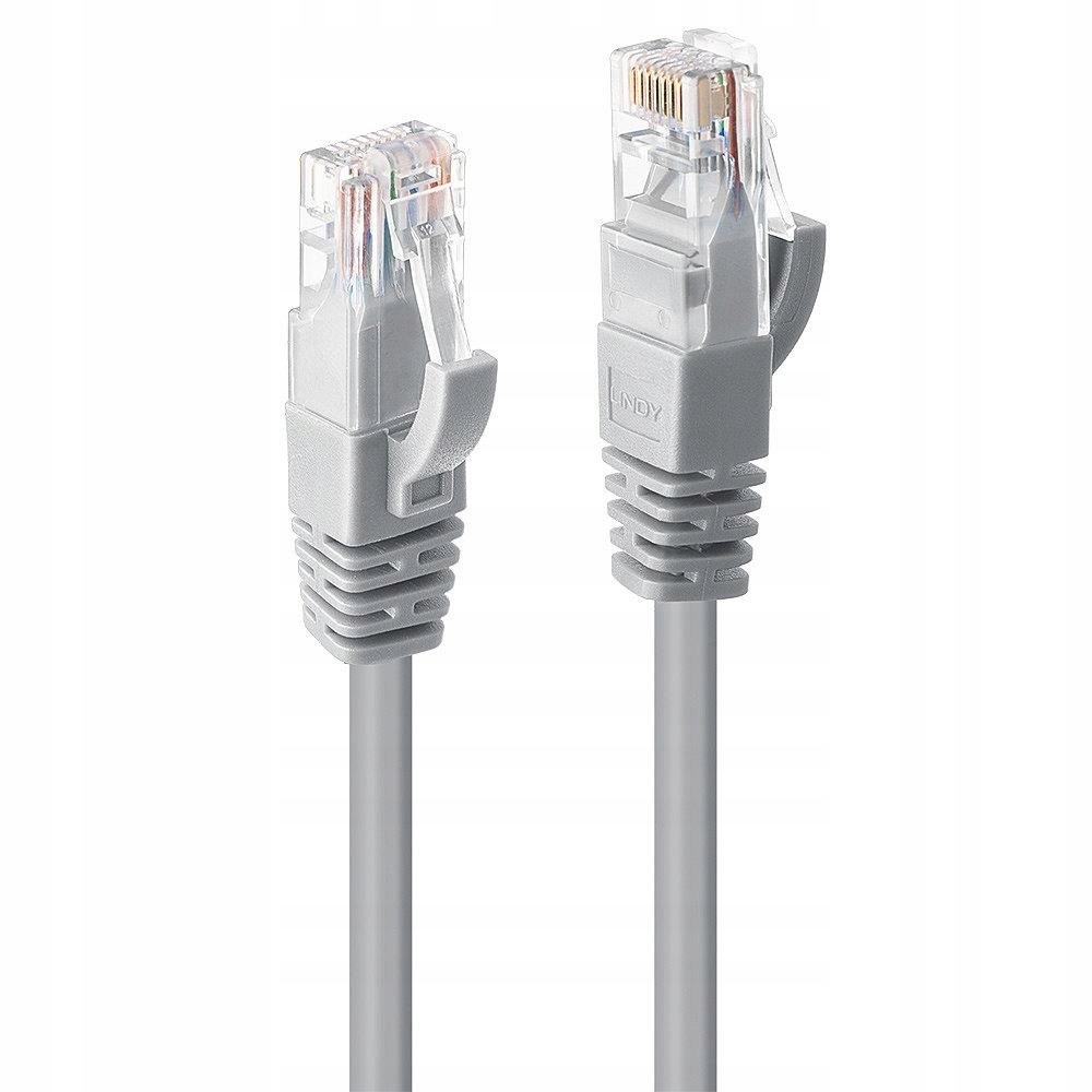Lindy RJ-45 Cat6 U/UTP 5 m kabel sieciowy U/UTP (UTP) Szary