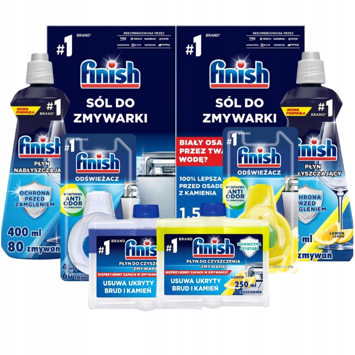 Levně Finish Sada přísad Sůl Leštidlo Vůně x8