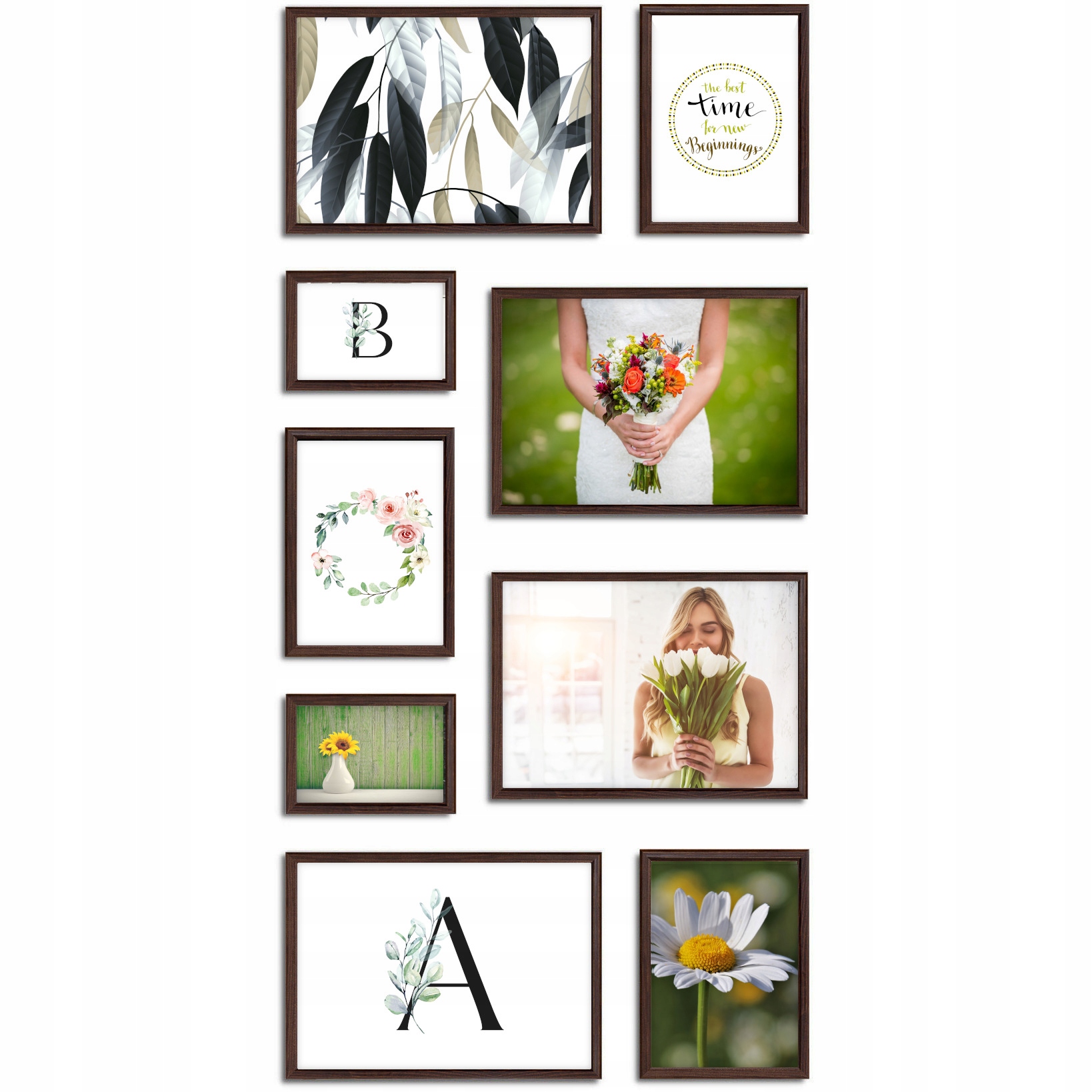 Multirama Zestaw 9 Ramek Ramki na Zdjęcia Brązowa