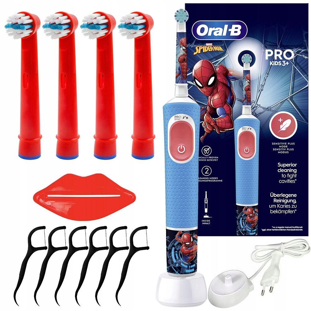 Zestaw Szczoteczka Elektryczna Oral-b Vitality Kids Spiderman Końcówki