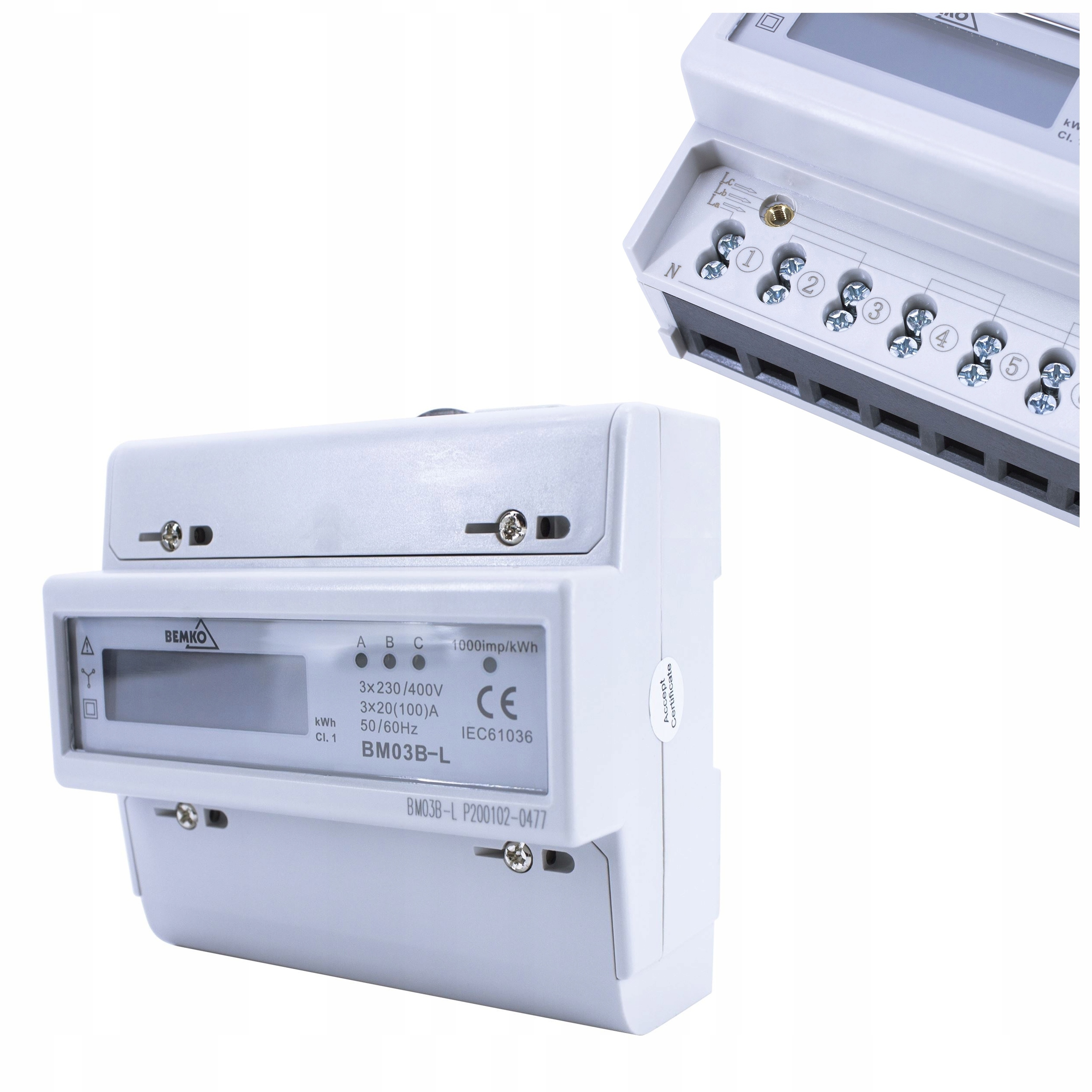 Elektroměr proudu 3-FÁZOVÝ 230/400V Bemko A30-BM03B-L