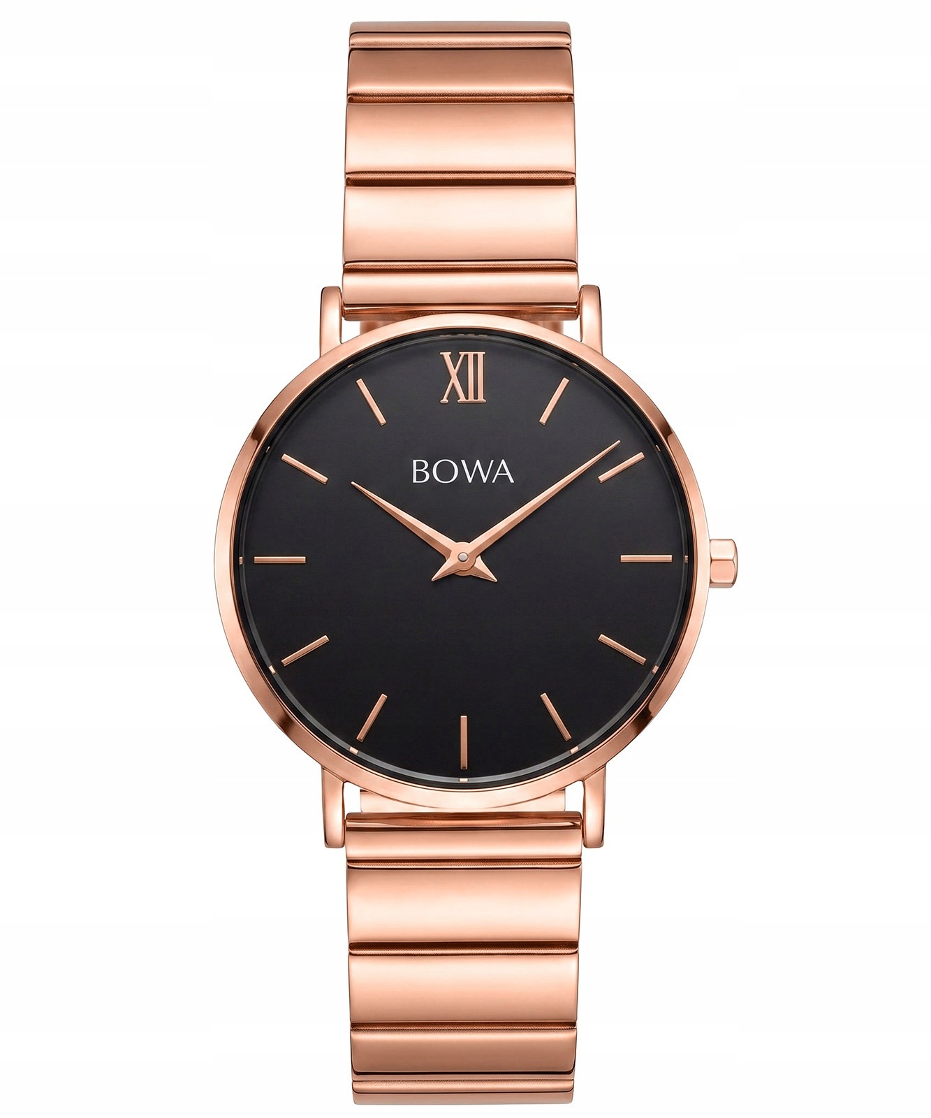 Dámské hodinky Bowa London Black Rose-Gold Steel 33
