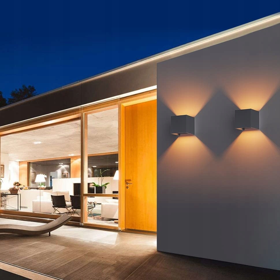 KLIGHTEN Nowoczesna Lampa Ścienna LED 9W IP54 Wewnątrz Na Zewnątrz 3000K — miniatura 5