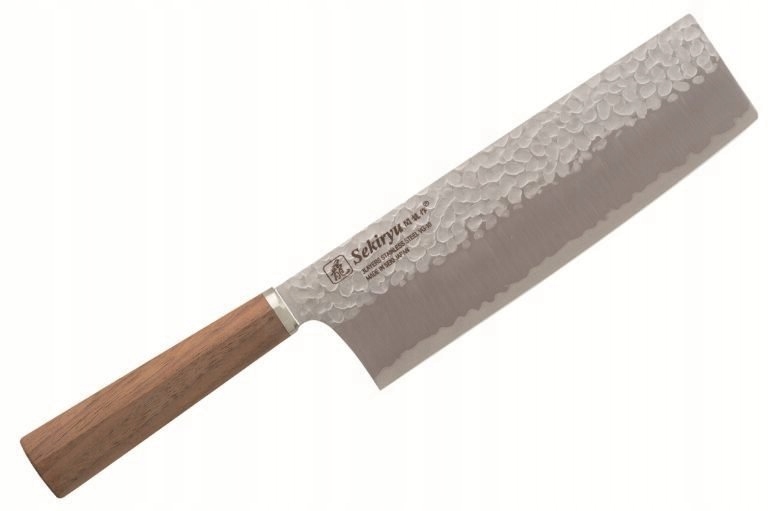 Nôž na zeleninu Sekiryu Kashi Nakiri 180 mm, oceľový, drevený držiak