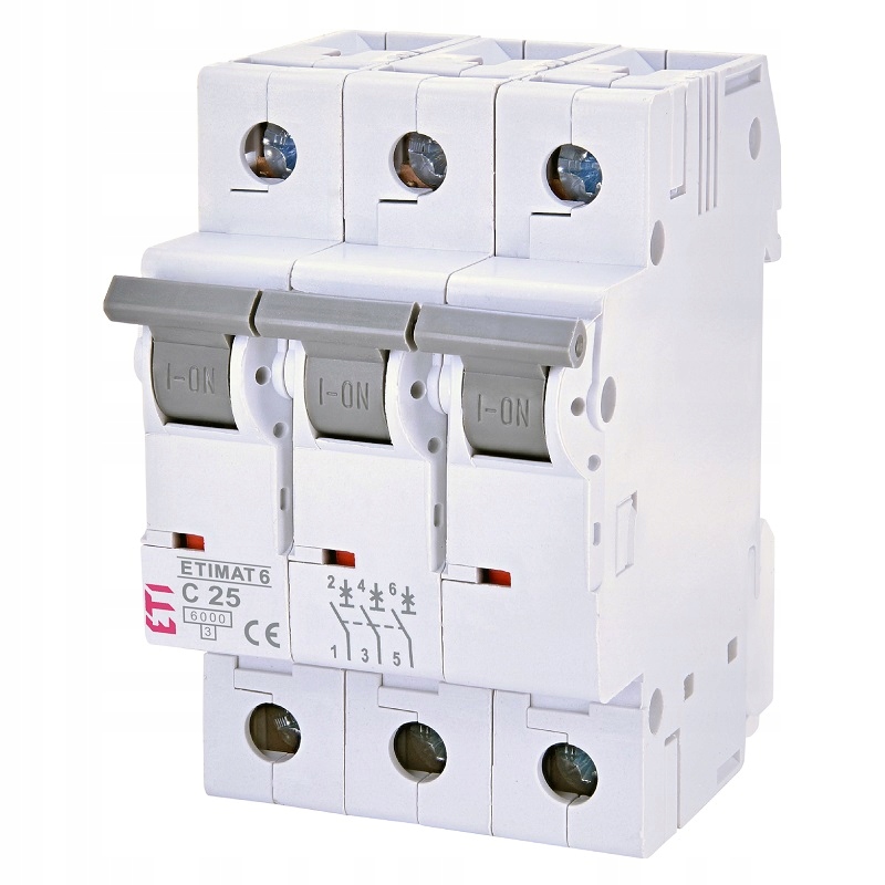 

Wyłącznik instalacyjny 3P C 25A 6kA 002145518 Eti