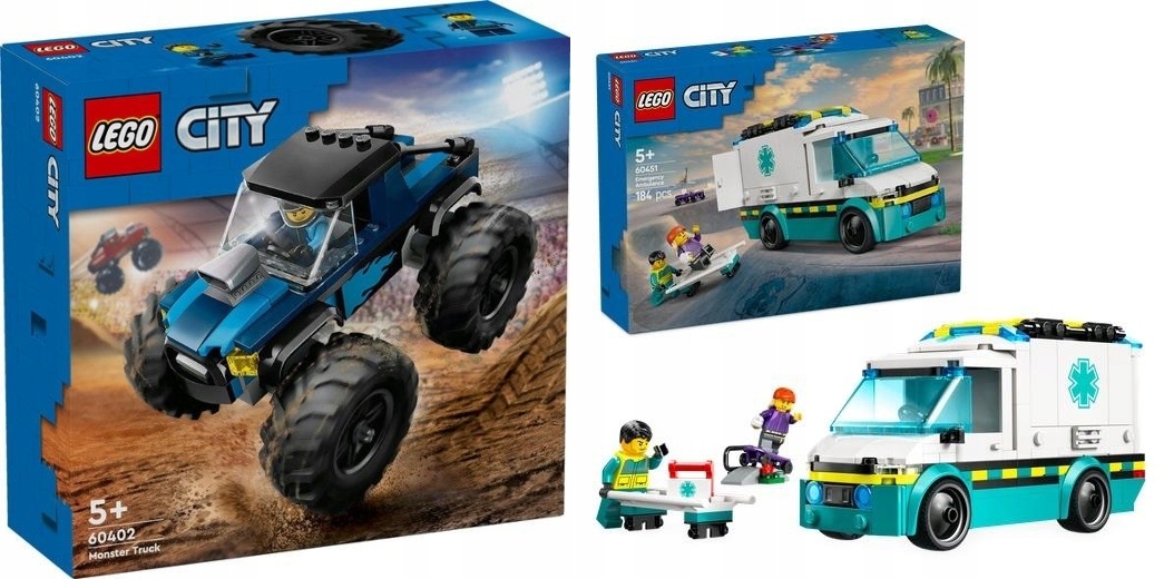 Lego City 60402 Modrý Monster Truck Sanitka 60451