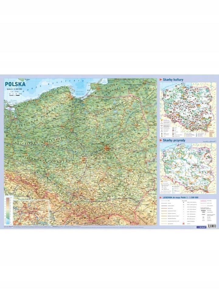 MAPA W TUBIE: POLSKA (FIZYCZNA)