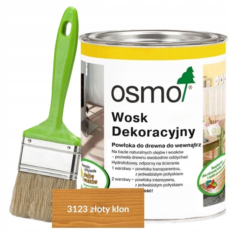 

Osmo Wosk 3123 0,75L złoty klon z pędzlem