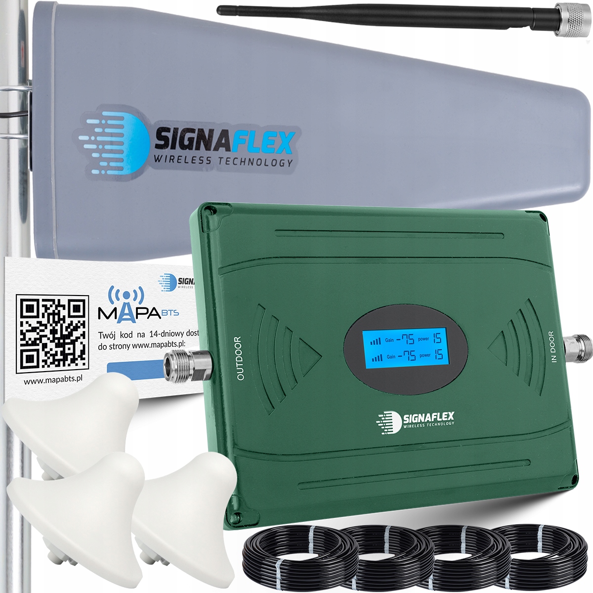 Sada Zosilňovačov Signálu Telefonu Gsm Internetu Hspa 4G Lte Antény 10 m