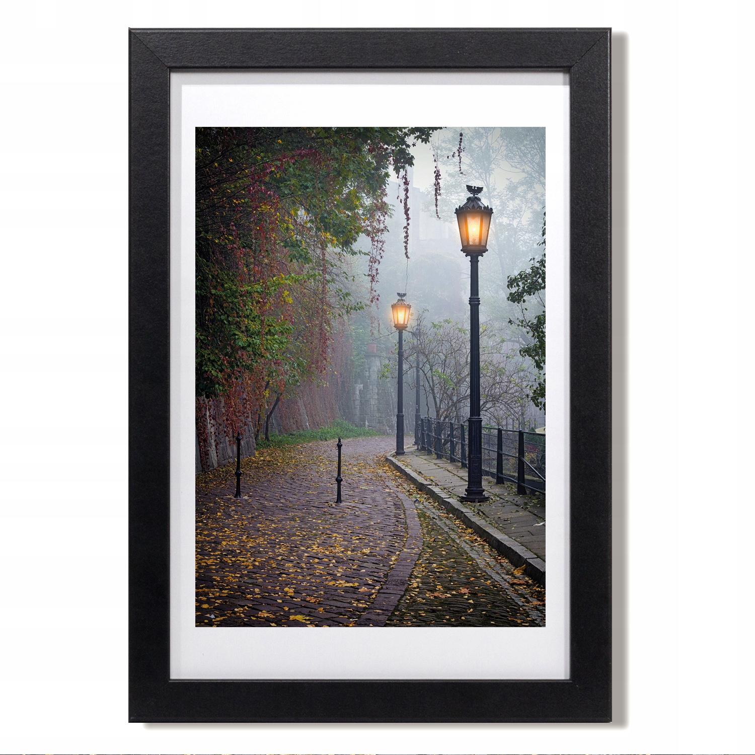 Nástěnný obraz rám Mdf Park lucerny mlha 20x30