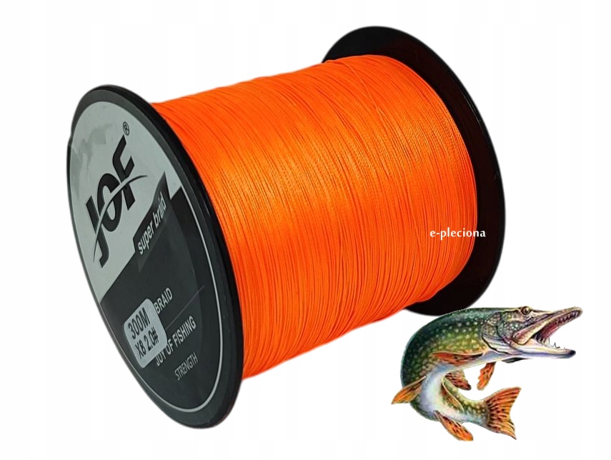 plecionka Jof X8 500 m 0,28 mm pomarańczowa fluo 8 splotów szczupak karp