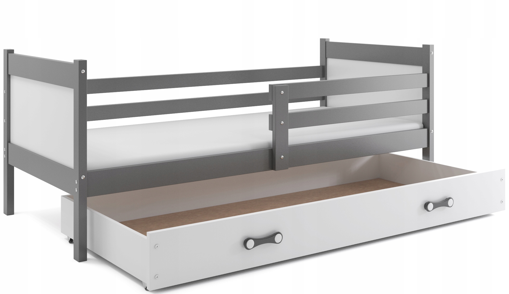 łóżko dziecięce 190x90 Rino z materacem z szufladą